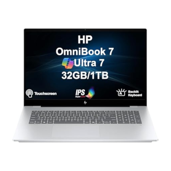 HP OmniBook 7 Laptop 17-dc0xxx | Intel Core Ultra 7 258V | Intel Arc 140V | 32GB RAM | 1TB SSD | 17.3" FHD IPS Touchscreen (Open Box)