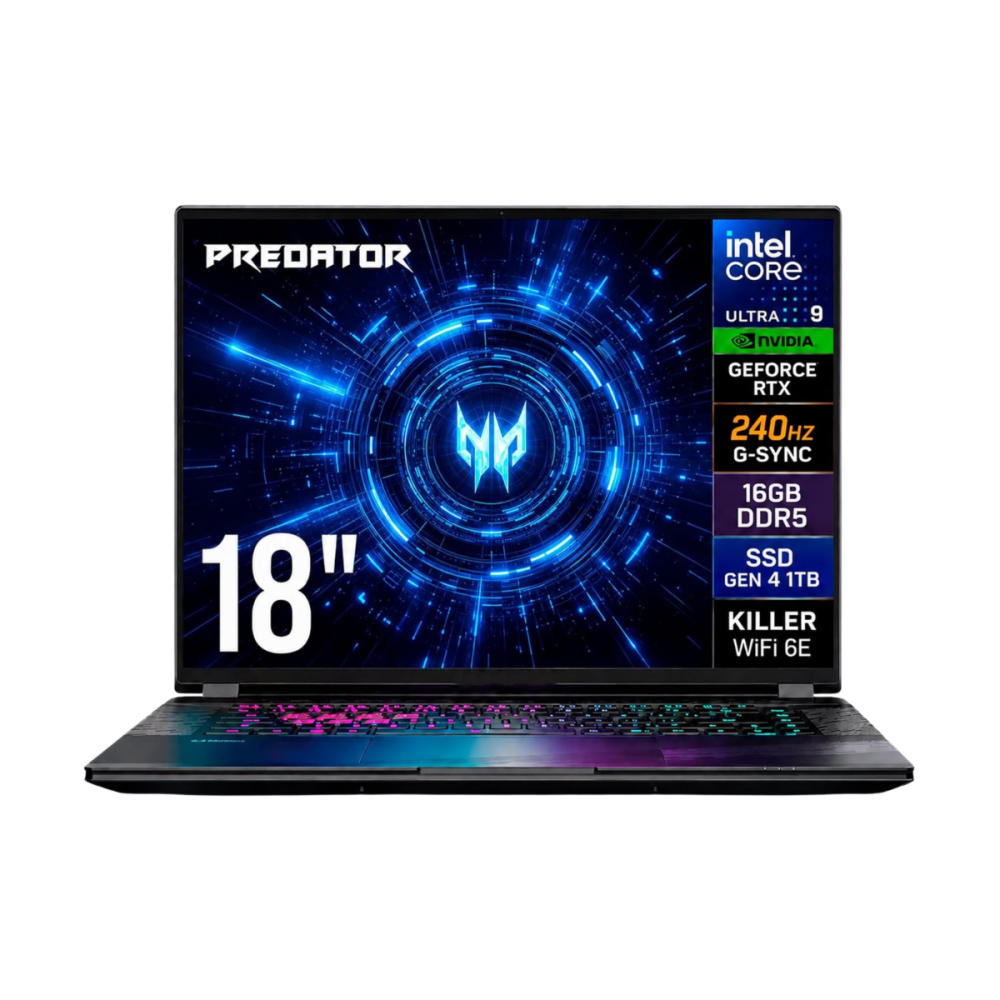 Acer Predator Helios Neo 18 AI (NH.U0HAA.002) | Intel Core Ultra 9 275HX | NVIDIA RTX 5070 Ti | 16GB DDR5-6400 | 1TB SSD | 18.0 WQXGA IPS